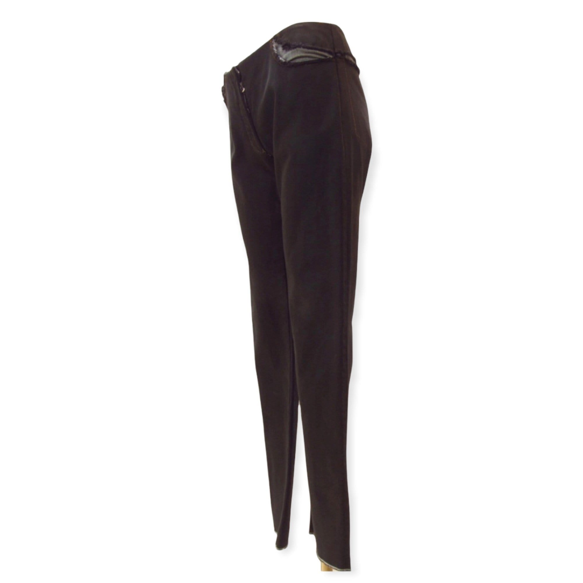 Pants Maison Martin Margiela Narrow Leg Black Denim Cut Out Pant - Denim Cut-Out Vintage Dark Slate Gray