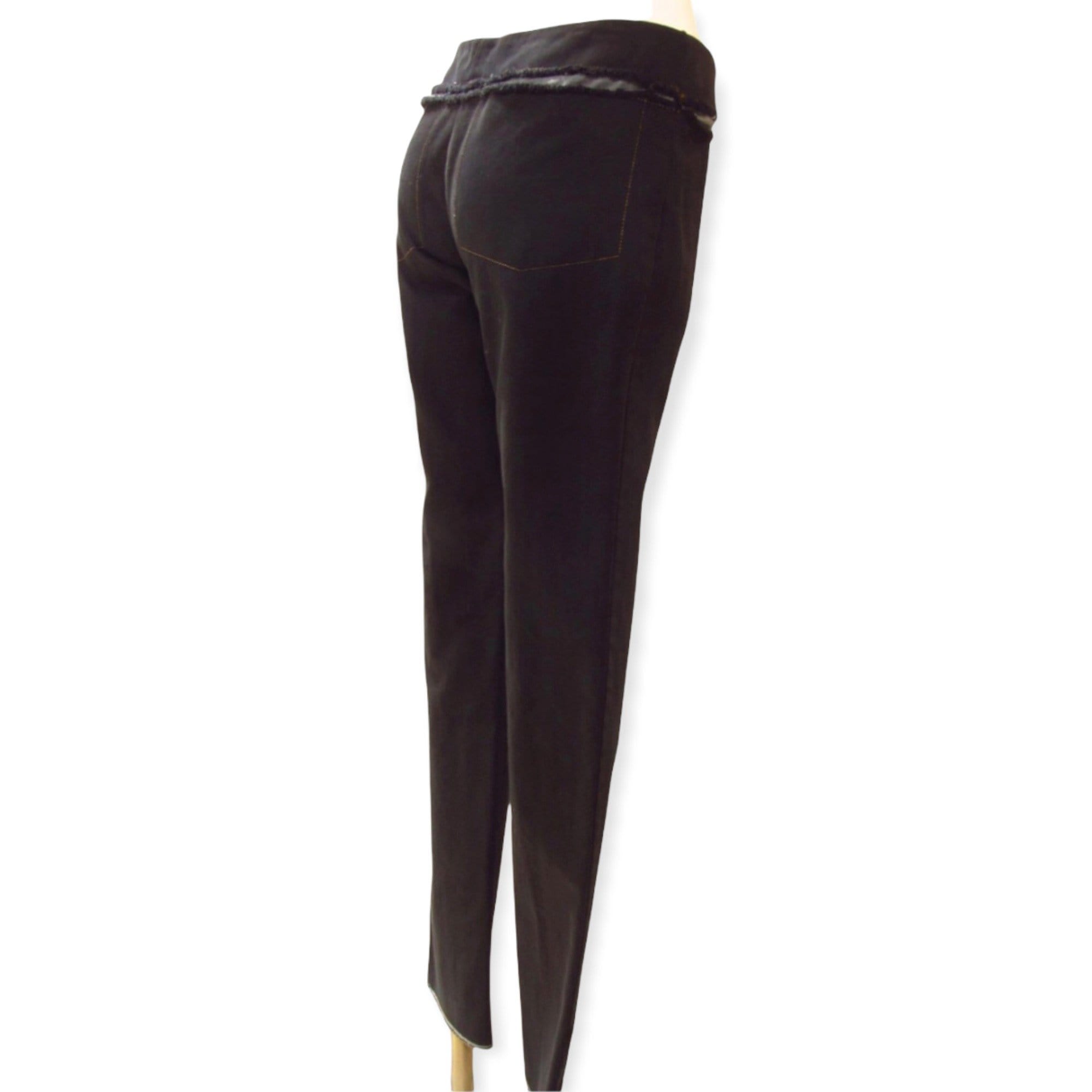 Pants Maison Martin Margiela Narrow Leg Black Denim Cut Out Pant - Denim Cut-Out Vintage Dark Slate Gray