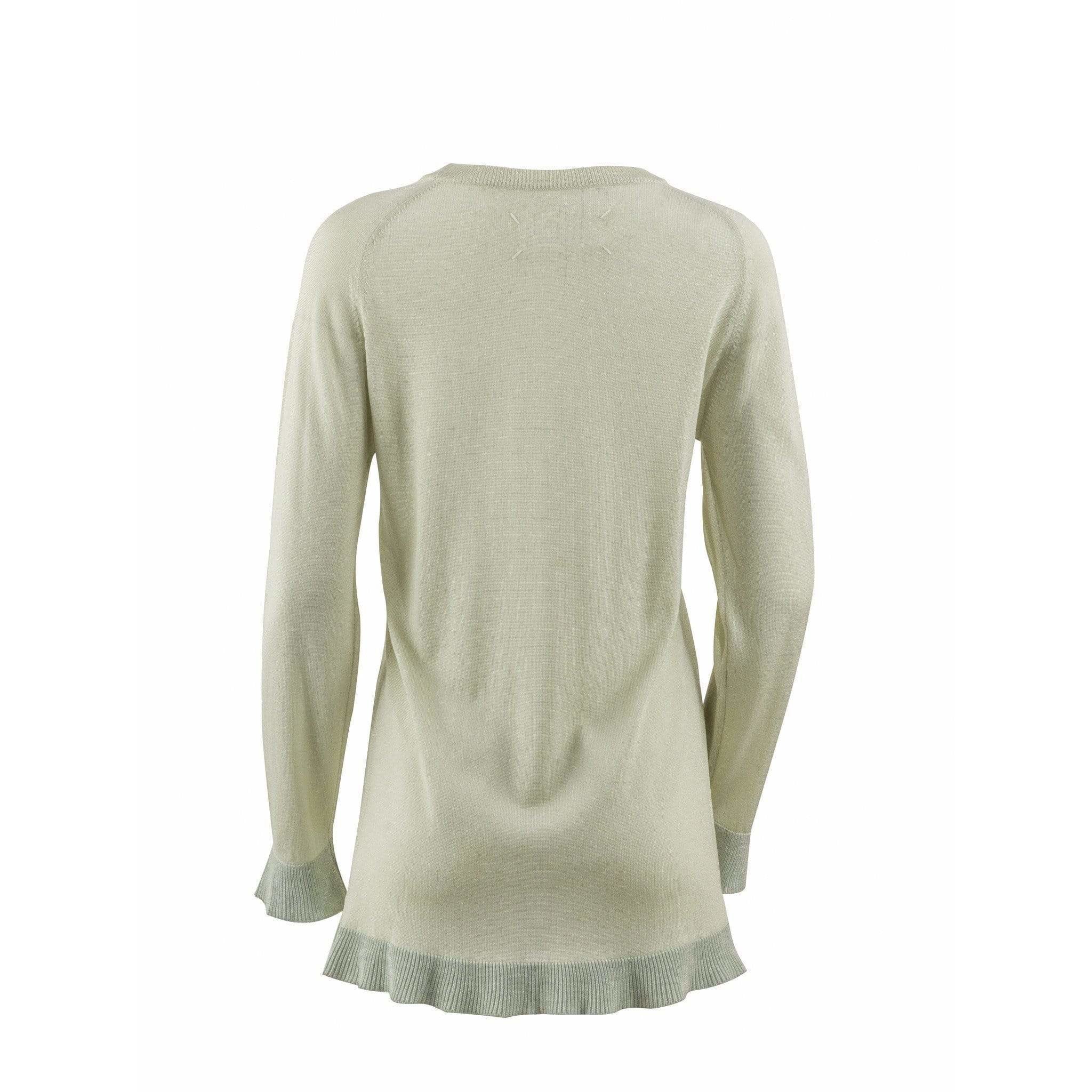 Shirts & Tops Maison Martin Margiela Long Sleeve Top - Silk Crew Neck Luxurious Dark Gray
