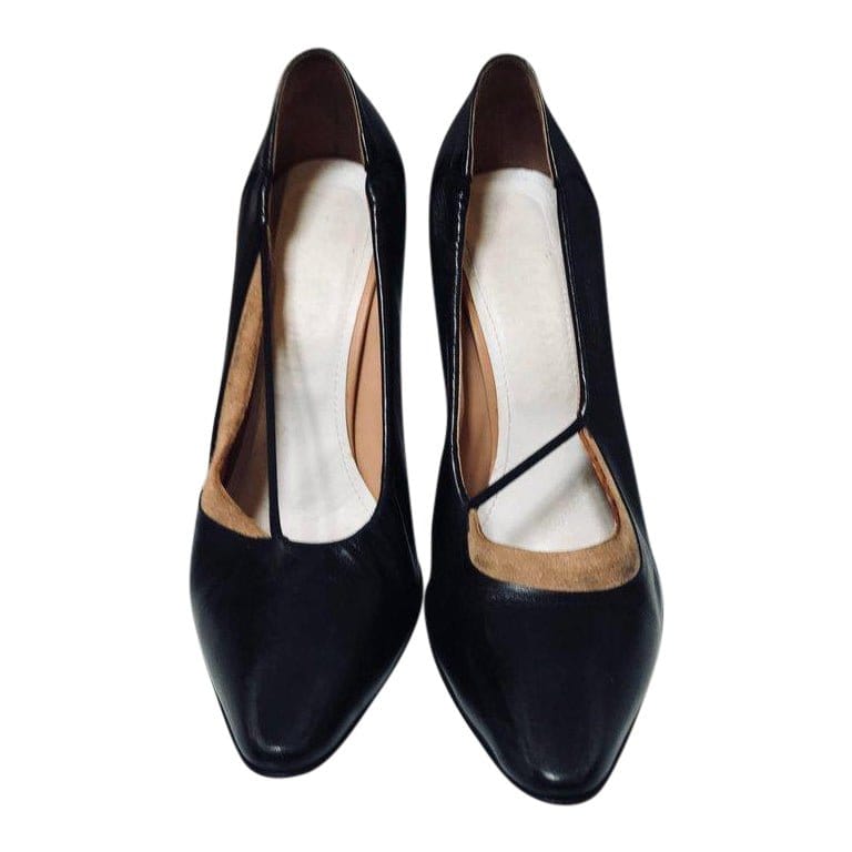 Shoes Maison Martin Margiela Vintage Pumps - Leather Pointed Toe Black Black