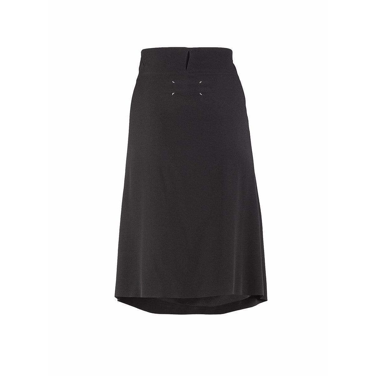 Skirts Maison Martin Margiela Midi Skirt - Polyester Elastic Waist Black Dark Slate Gray
