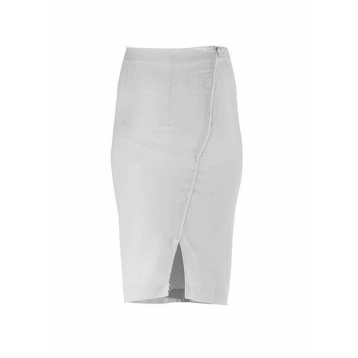 Skirts Maison Martin Margiela Silk Midi Skirt - Linen White Diagonal Seam Light Gray