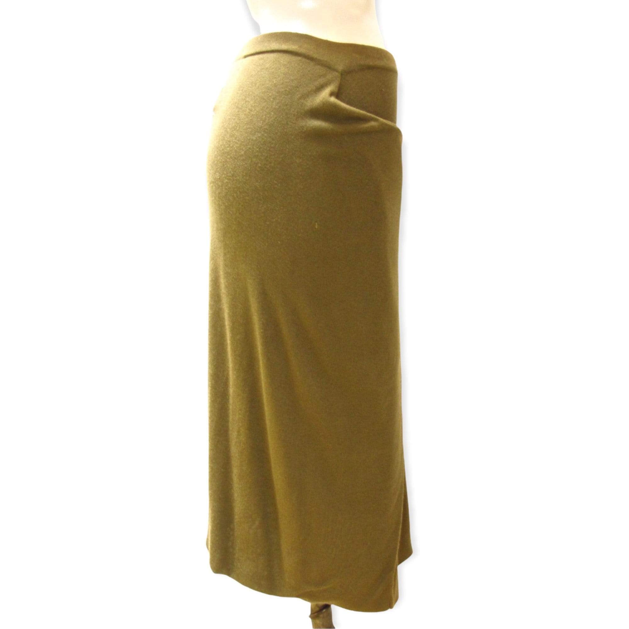 Skirts Maison Martin Margiela Olive Wrap Front Skirt - Rayon Knit Olive Saddle Brown