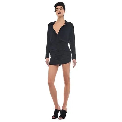 Dresses Norma Kamali NK Shirt Dress - Shirred Skirt Boyfriend White Smoke