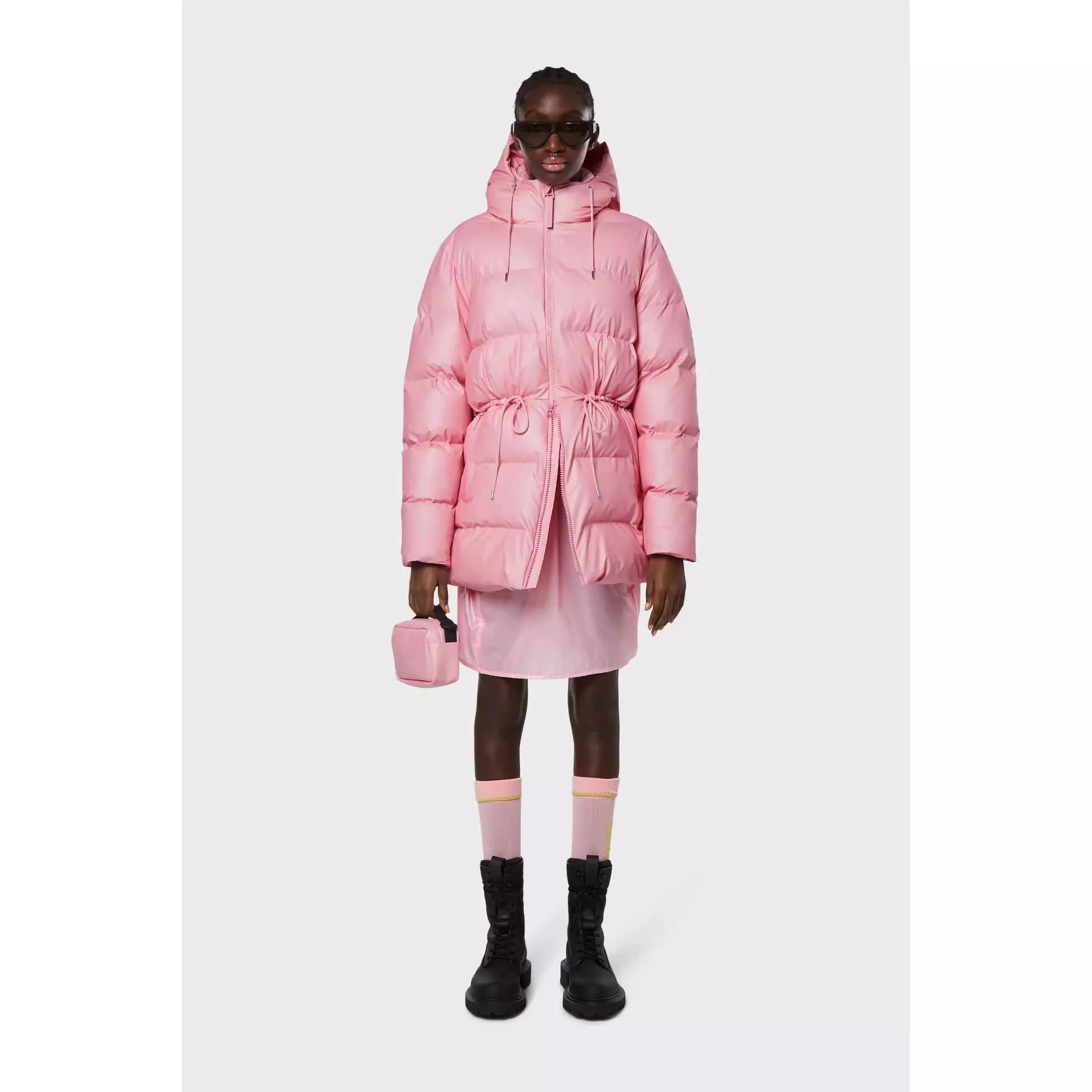 Jackets RAINS Puffer W Jacket - Womens Insulated Winter Coat Misty Rose