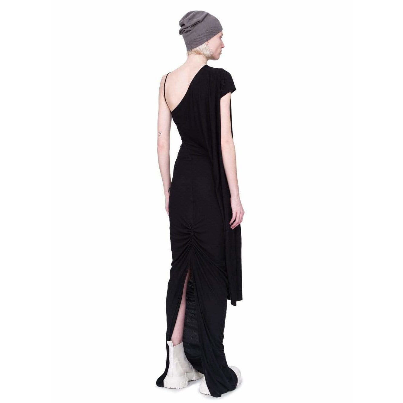 Dresses Rick Owens Lilies Long Dress - Black One-Shoulder Ruched Black