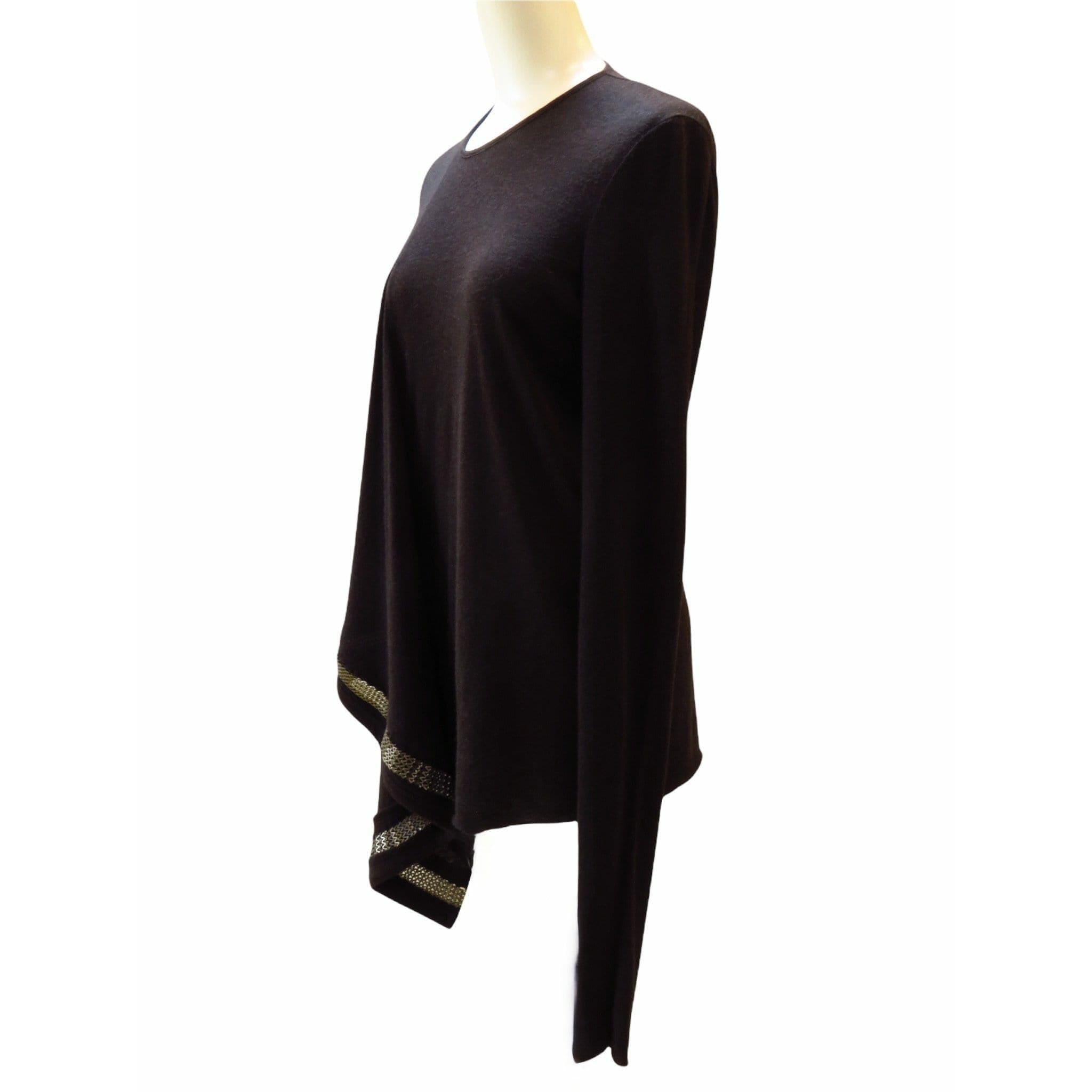 Shirts & Tops Rick Owens Lilies Knit Top with Chains - Black Draped Chain Detail Black