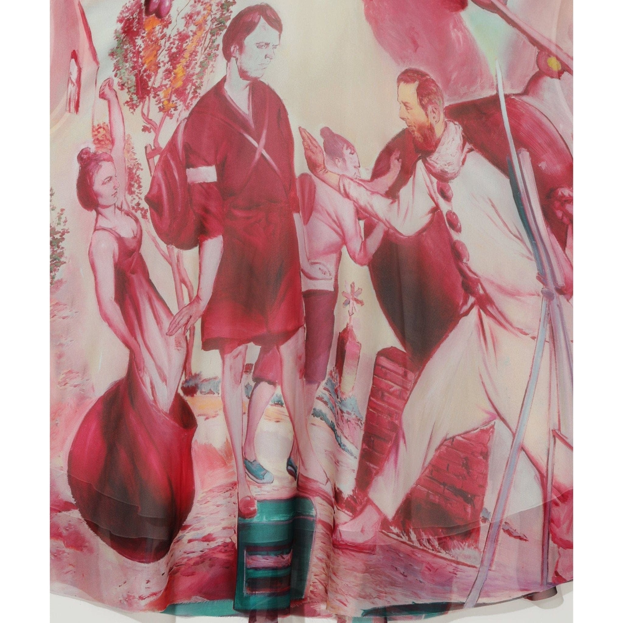 Dress Undercover24 Dress - Red Polyester Kaftan Rosy Brown