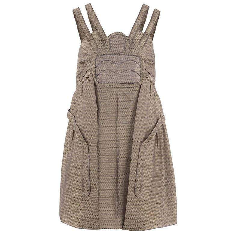 Dress UNDERCOVER Vintage short Dress - Silk Gold Slate Gray