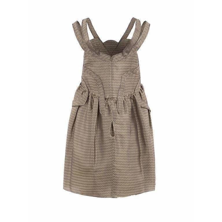 Dress UNDERCOVER Vintage short Dress - Silk Gold Slate Gray