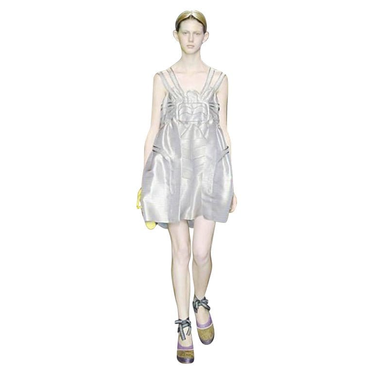 Dress UNDERCOVER Vintage short Dress - Silk Gold Light Gray