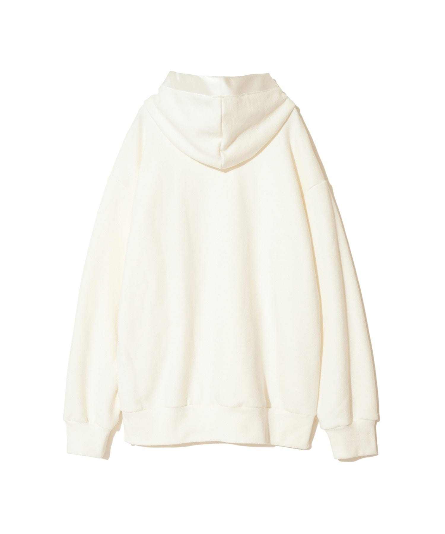 Hoodie Oversized Brushed Cotton Hoodie with White Satin Lining by Undercover Beige