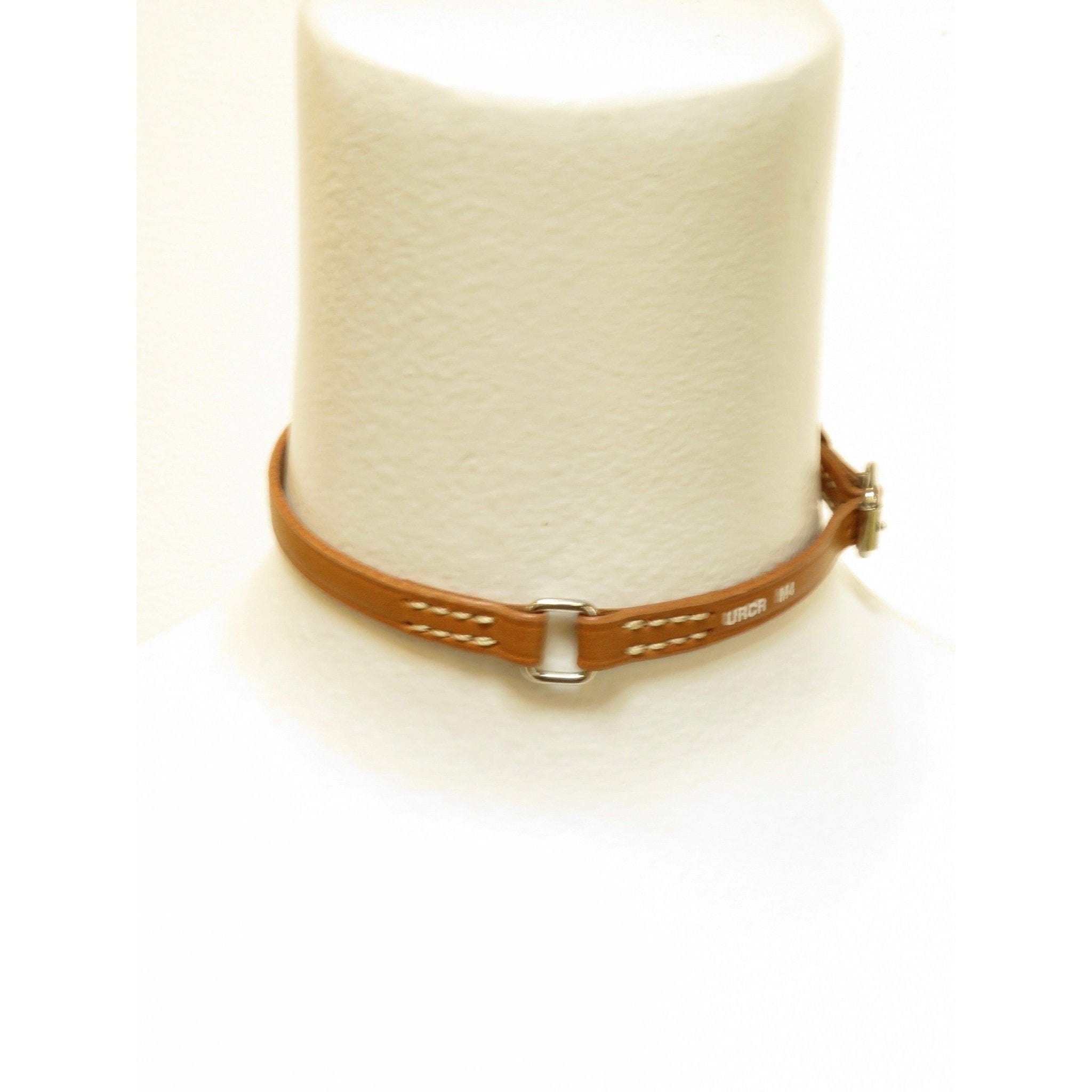 Necklaces Undercover Less But Better Collar Necklace - Cognac Leather White Smoke