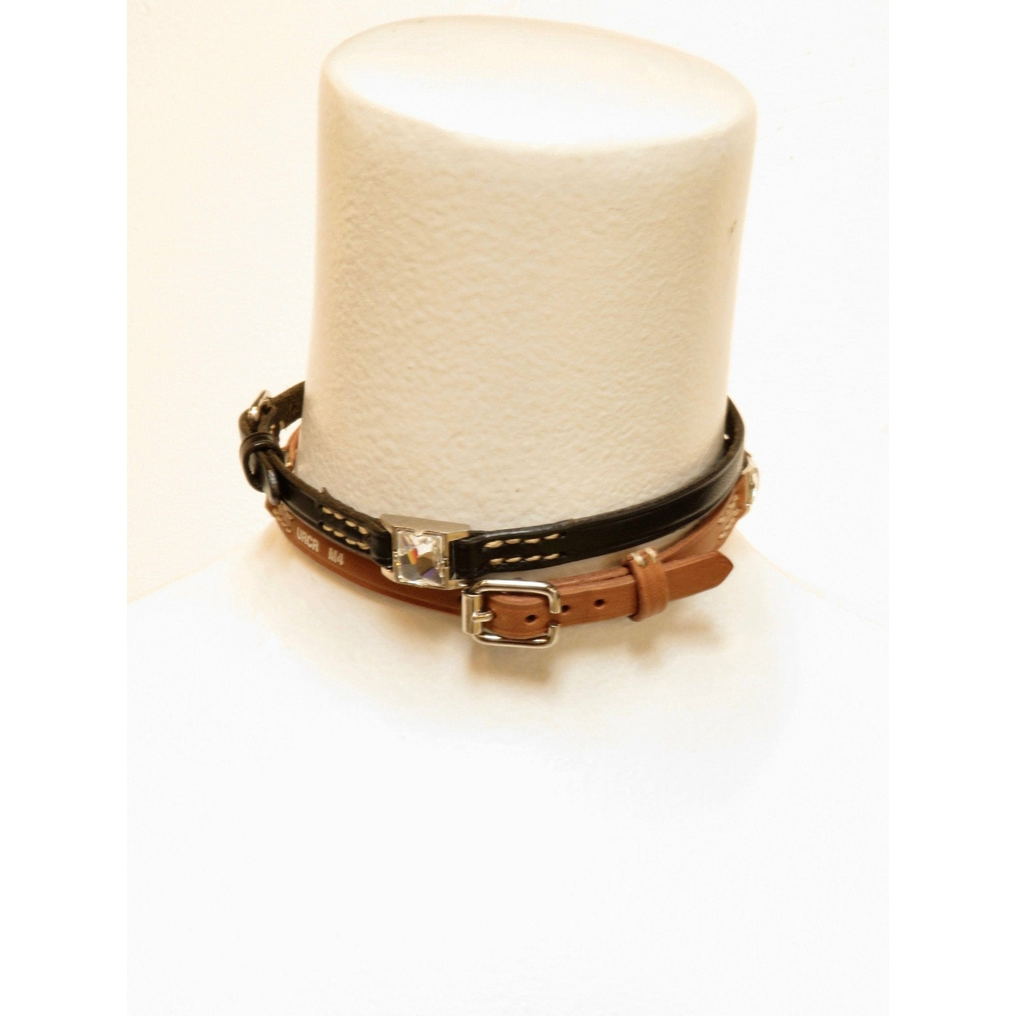 Necklaces Undercover Less But Better Collar Necklace - Black Leather Beige