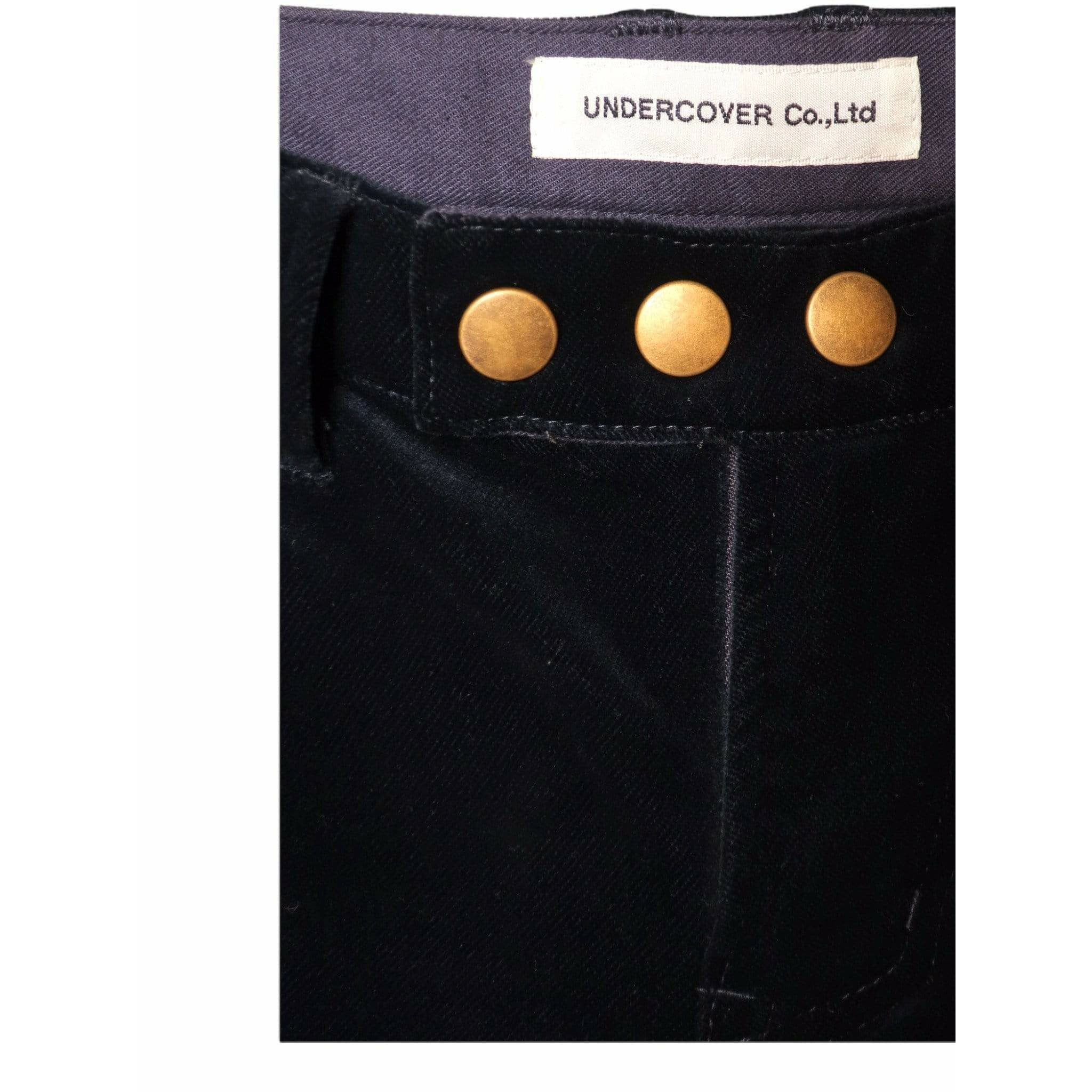 Pants Undercover Vintage Straight Pant - Navy Velvet Leather Black