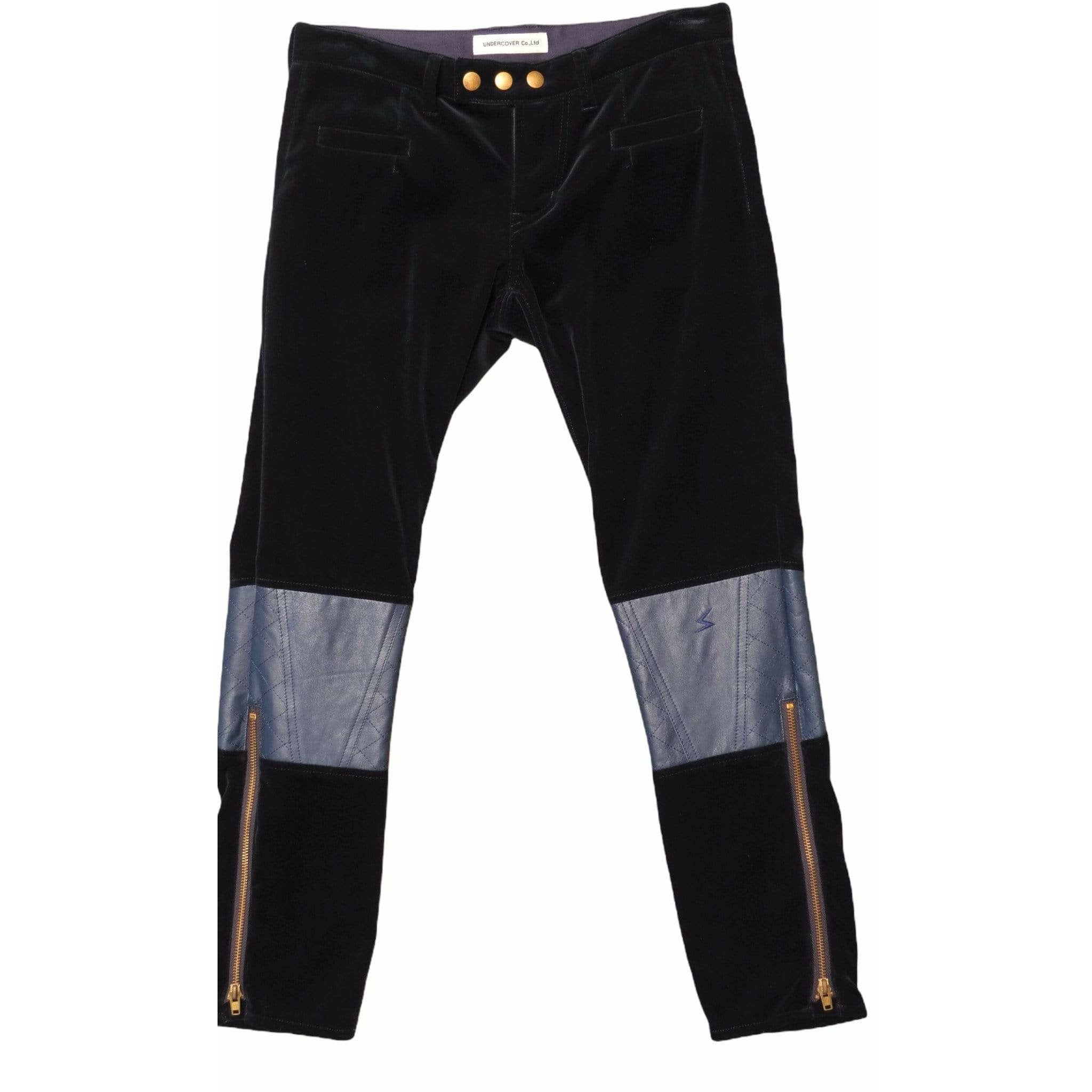 Pants Undercover Vintage Straight Pant - Navy Velvet Leather Black