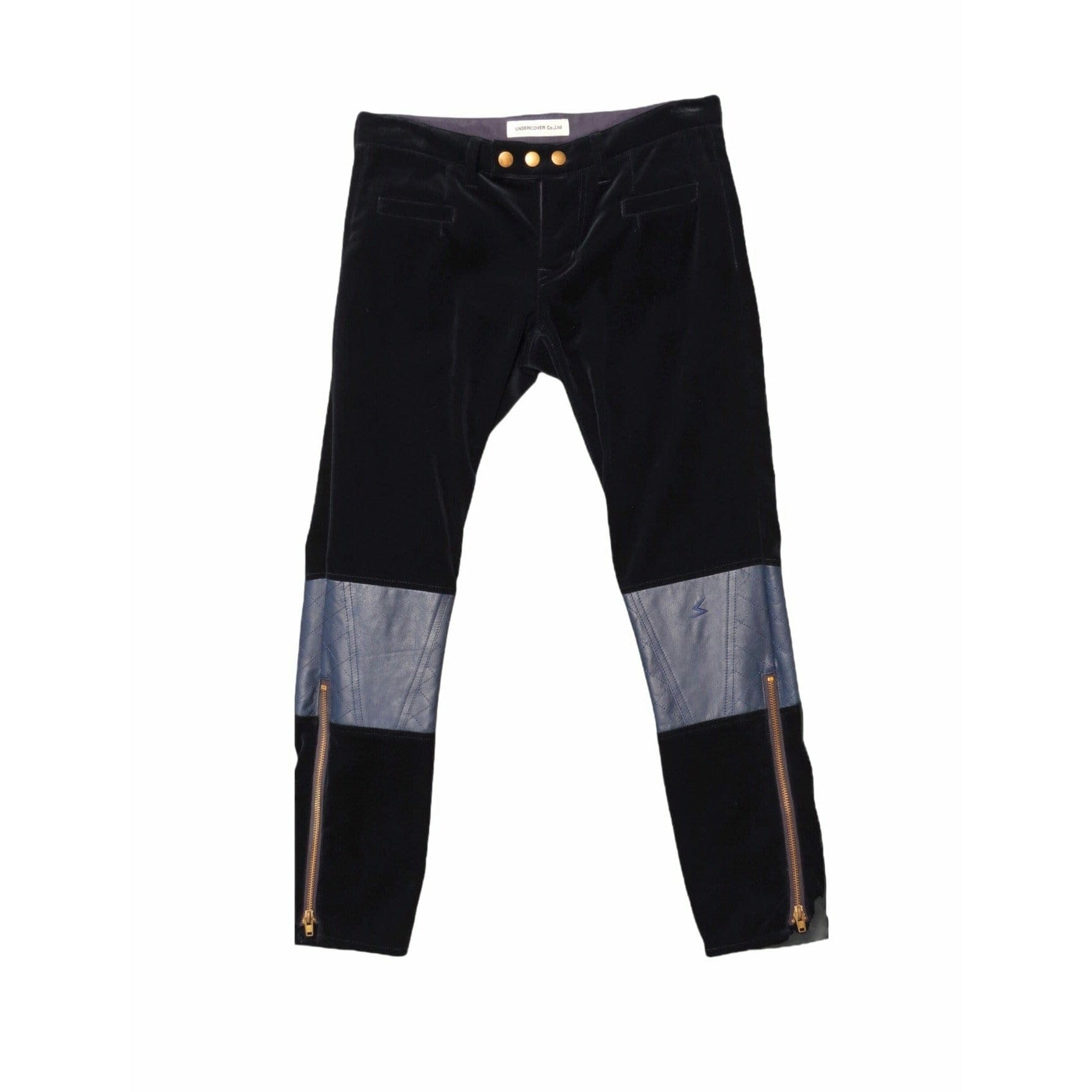 Pants Undercover Vintage Straight Pant - Navy Velvet Leather Black