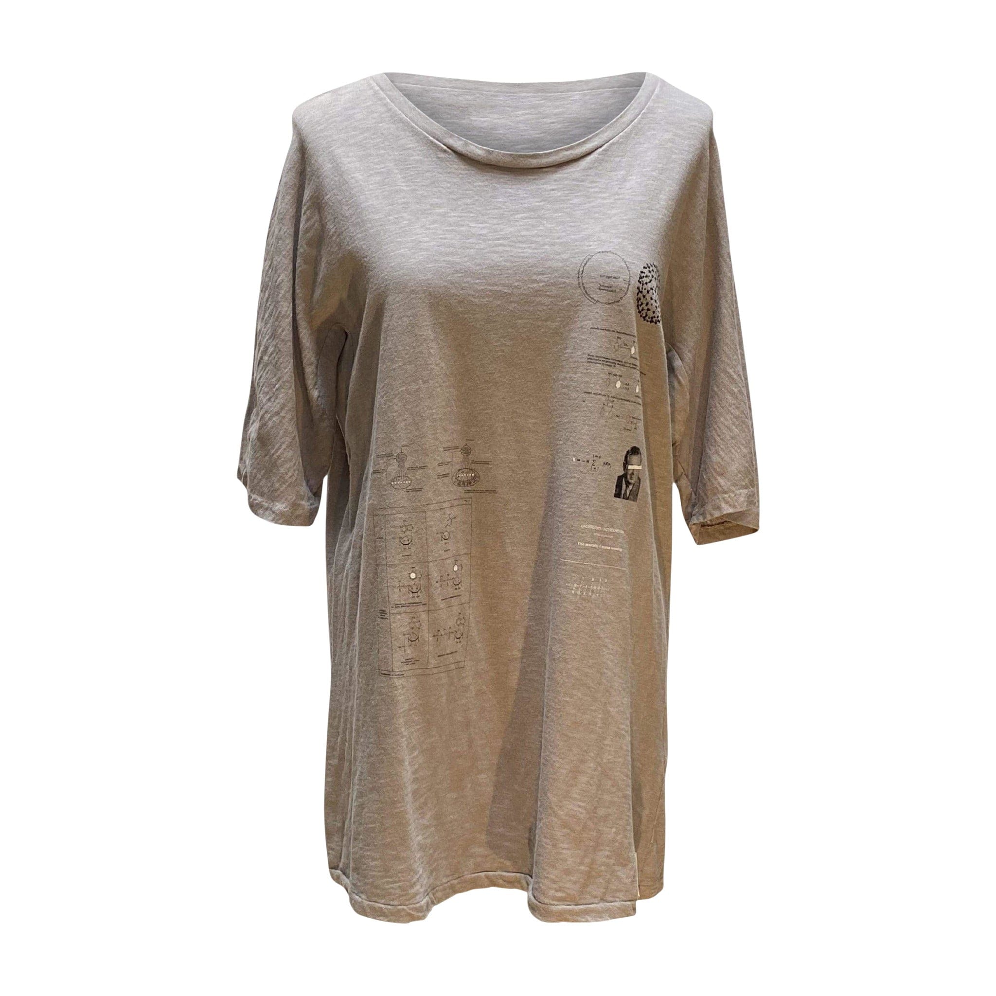 Shirts & Tops Oversized Sand Cotton Slub Graphic Tee by UNDERCOVER White Smoke