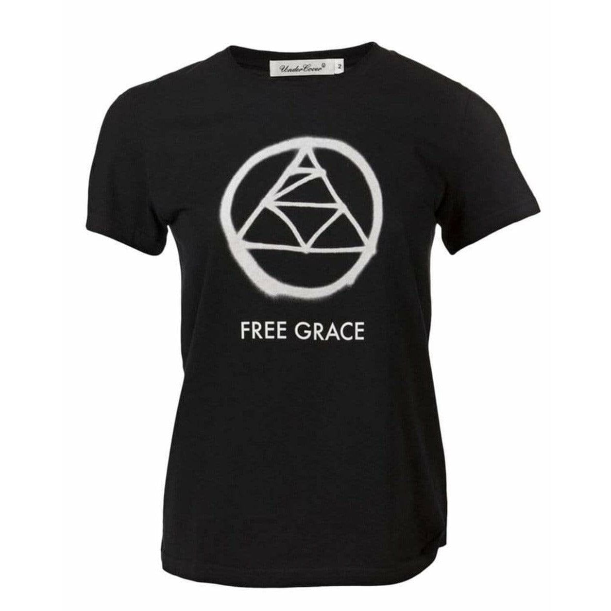 Shirts & Tops Undercover Black Cotton 'Free Grace' T-Shirt - Spray Paint Graphic Black