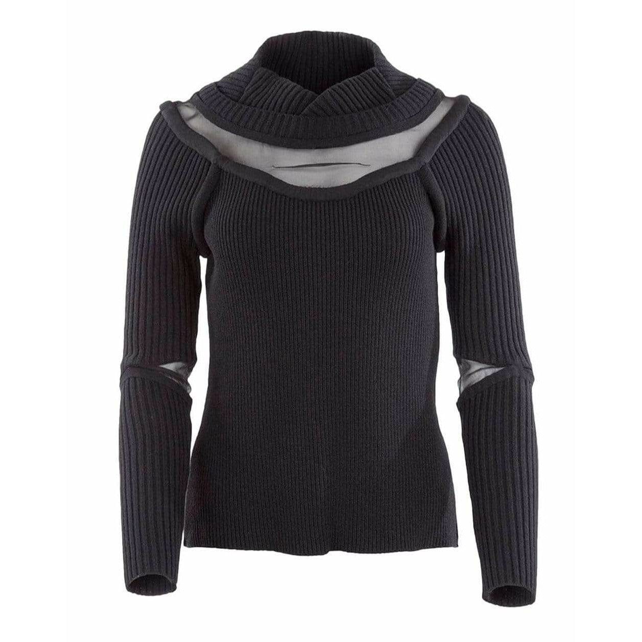 Shirts & Tops Undercover Vintage Rib Knit Cutout Sweater - Black Pullover Dark Slate Gray