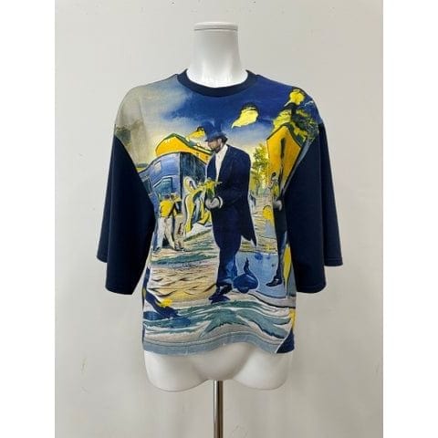 T shirt Undercover24 Dark Navy Graphic Tee - Cotton Art Print Gray