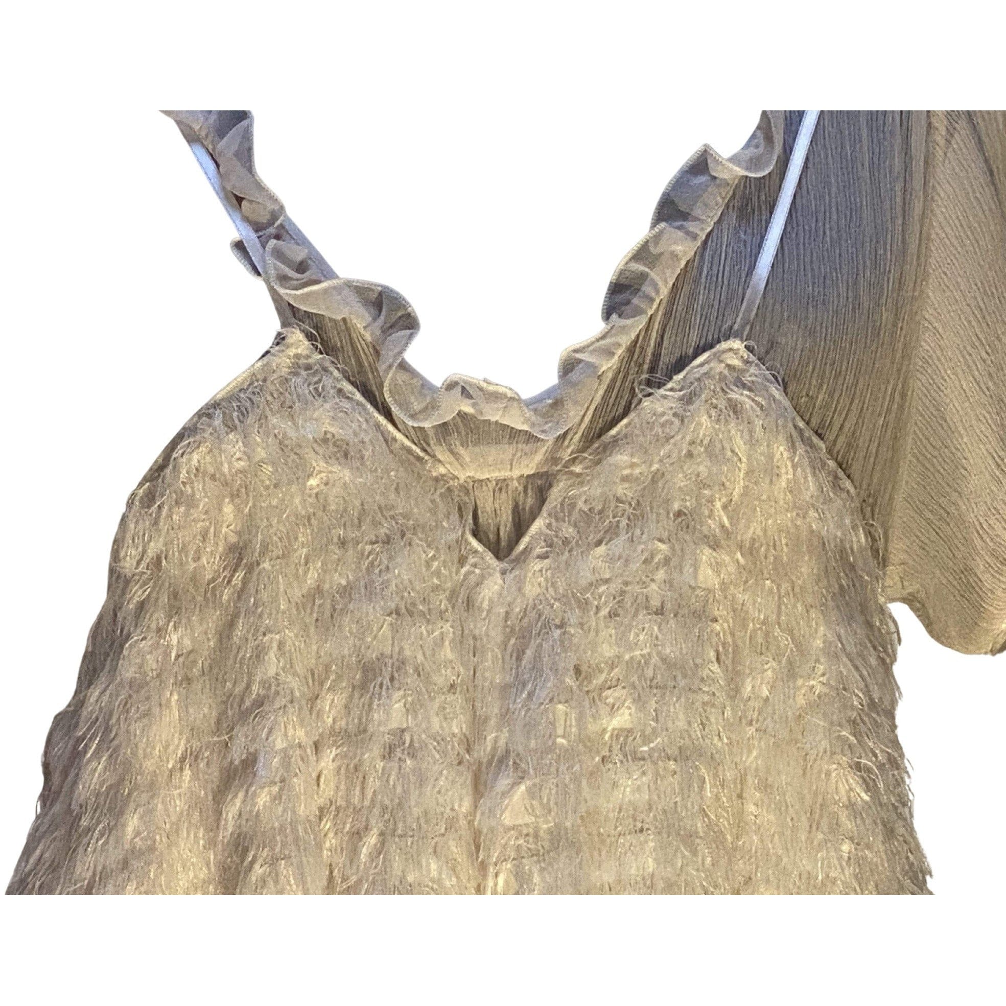 Women's dresses Undercover Vintage Sheer Feather Dress - Cream Silk Babydoll Rosy Brown