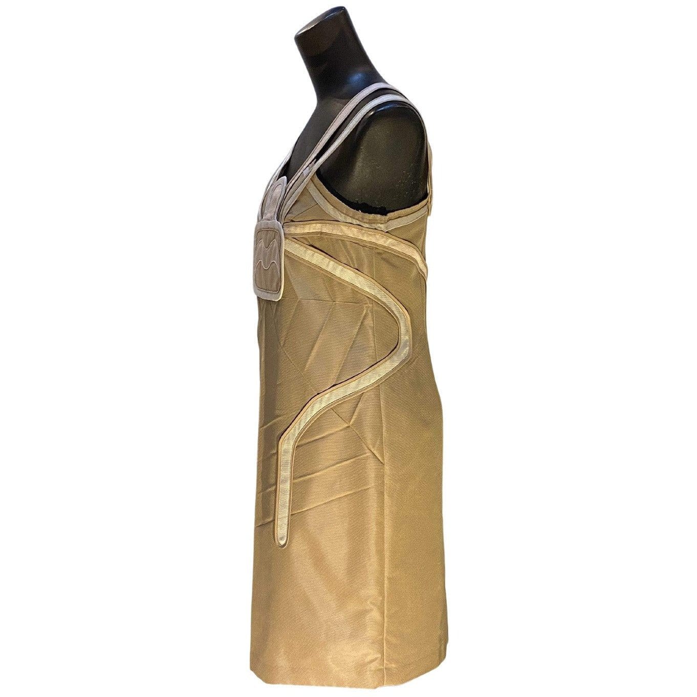 Women's dresses Vintage Beige Silk-Blend Spider Dress by UNDERCOVER Dark Khaki