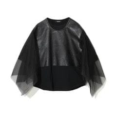 Undercover Women Top Undercover Black Layered Top in Cotton and Georgette