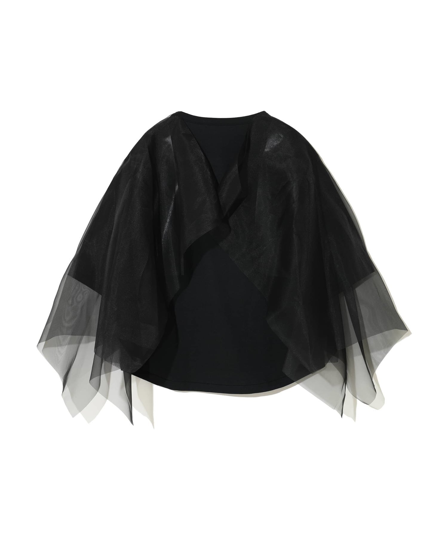 Women Top Undercover Black Layered Top in Cotton and Georgette Black