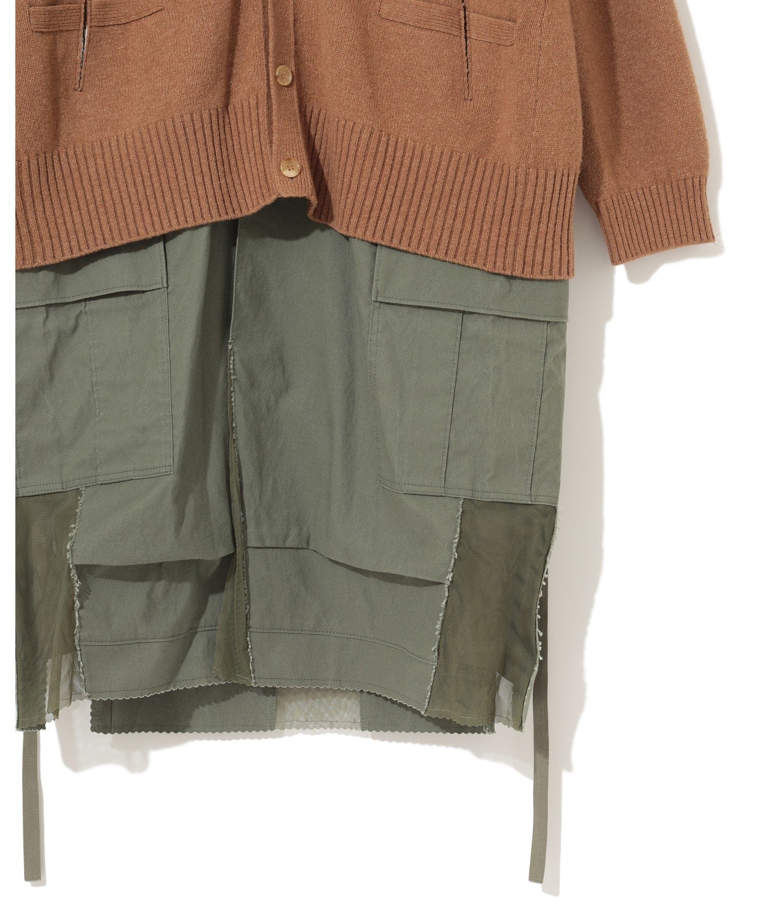 Womens Jackets + Coats Undercover Deconstructed Camel & Khaki Angora Wool Blend Coat Dim Gray