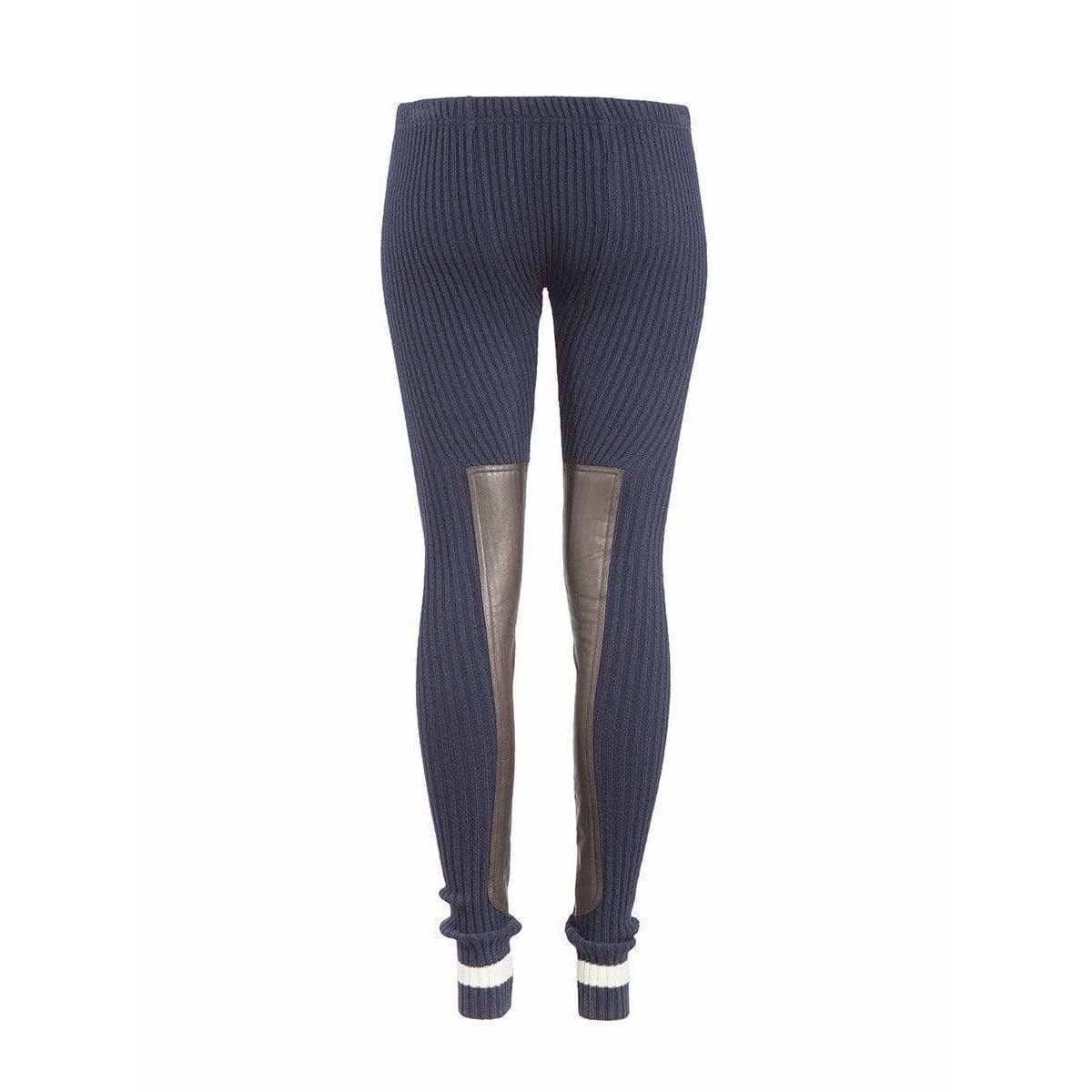 Womens Pants UNDERCOVER Vintage Panel Leggings - Navy Wool Ribbed Dark Slate Gray