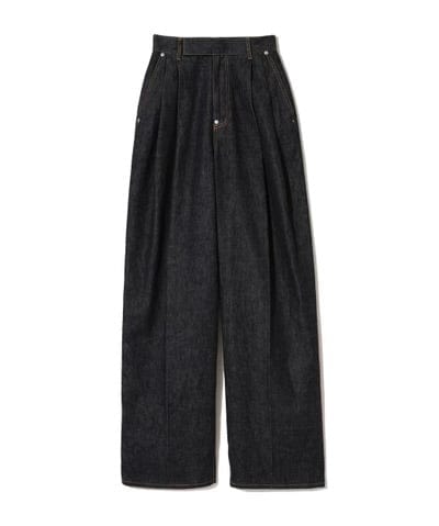 Undercover Womens Pants Blue / 1 / Cotton UNDERCOVER High Waisted Wide Leg Denim Trousers