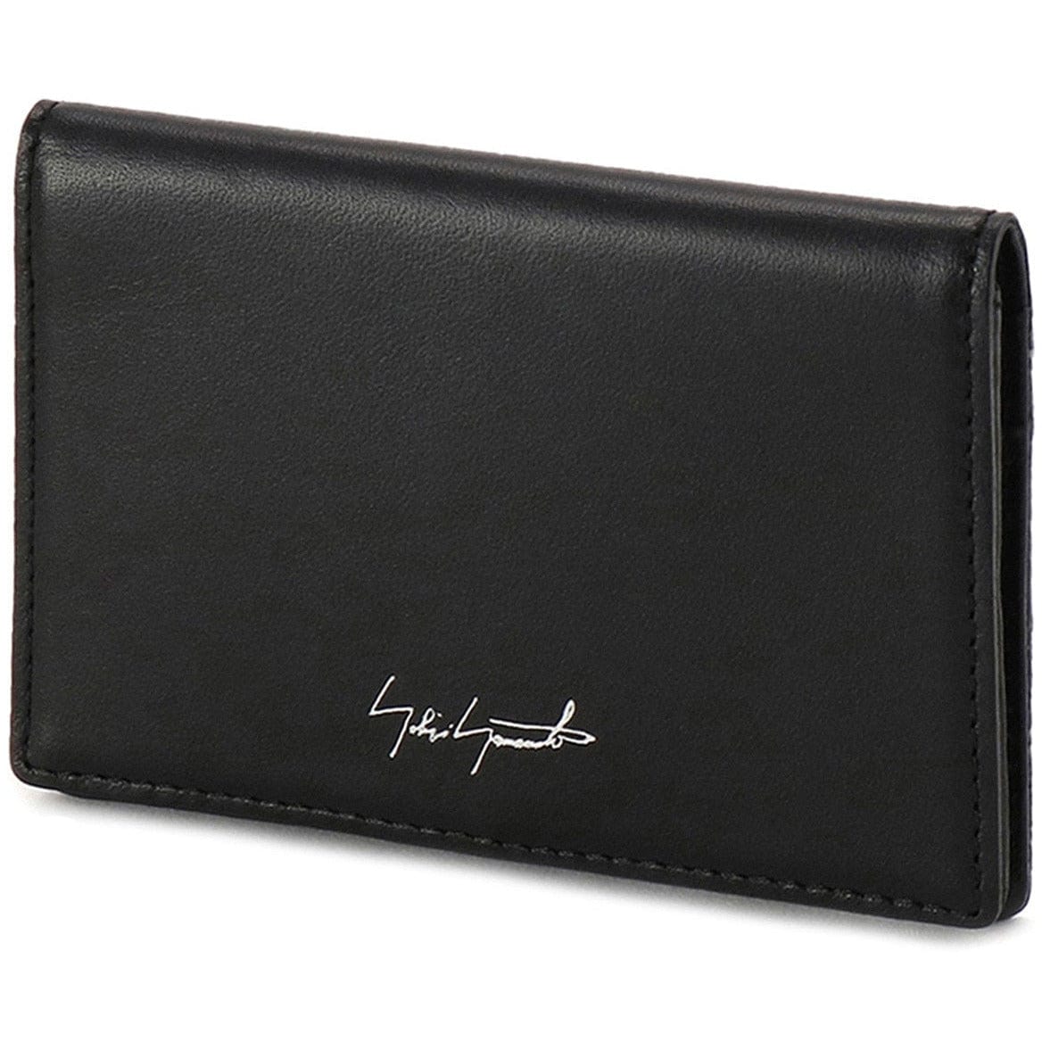 Business Card Cases Yohji Yamamoto Card Holder - Black Leather Slim Dark Slate Gray