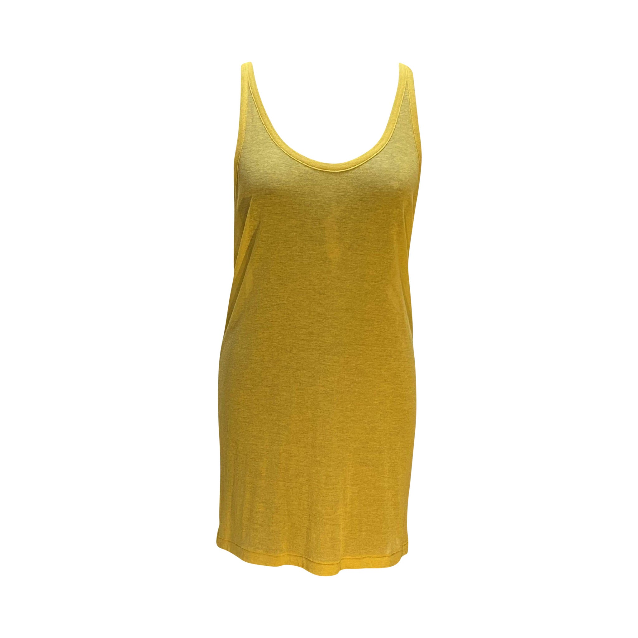 Shirts & Tops Yohji Yamamoto Y'S Racerback Tank Top - Yellow Cotton Sheer Dark Goldenrod