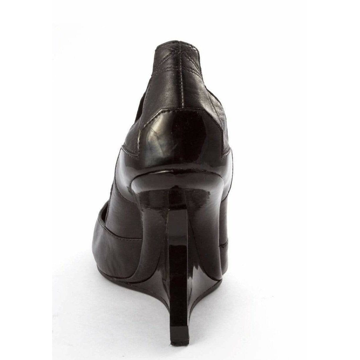 Shoes Y-3 by Yohji Yamamoto Curved Wedge Heels - Sculptural Black Leather Lavender
