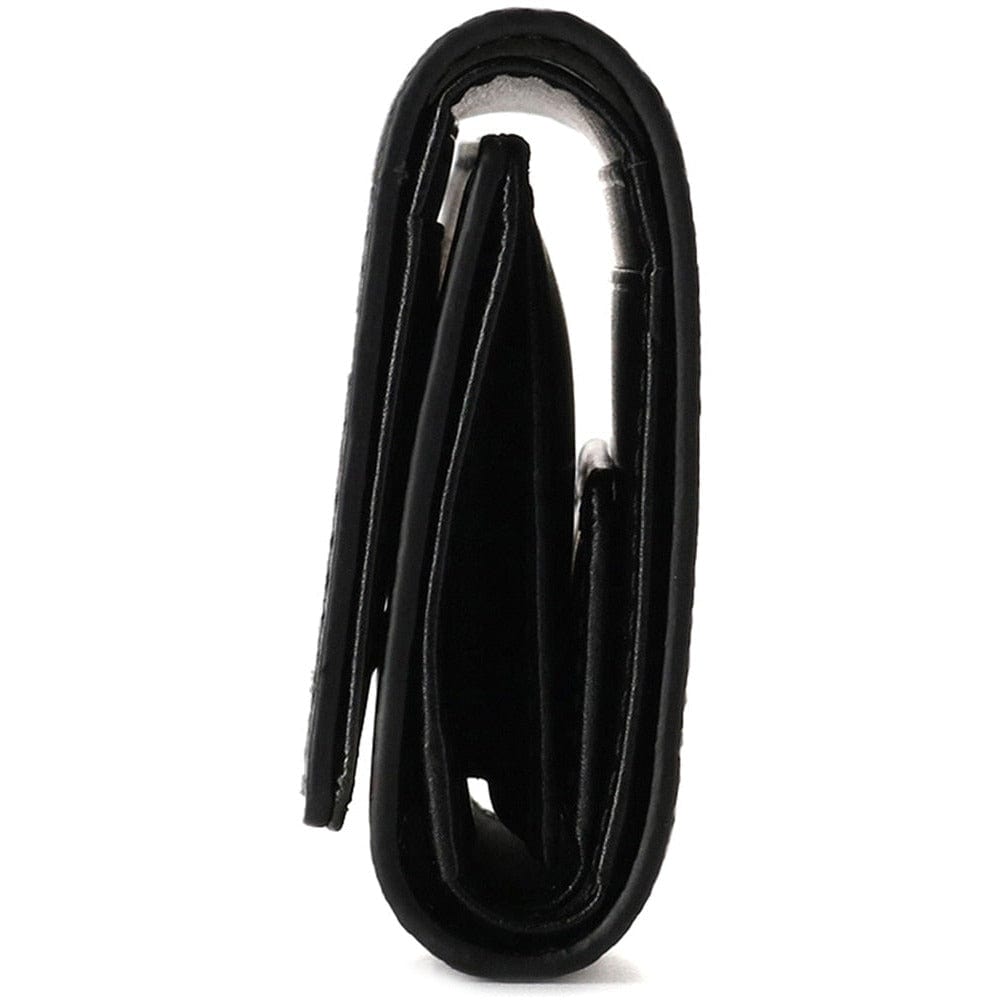 Wallets & Money Clips Yohji Yamamoto Compact Tri-Folded Wallet - Black Leather Snap Black