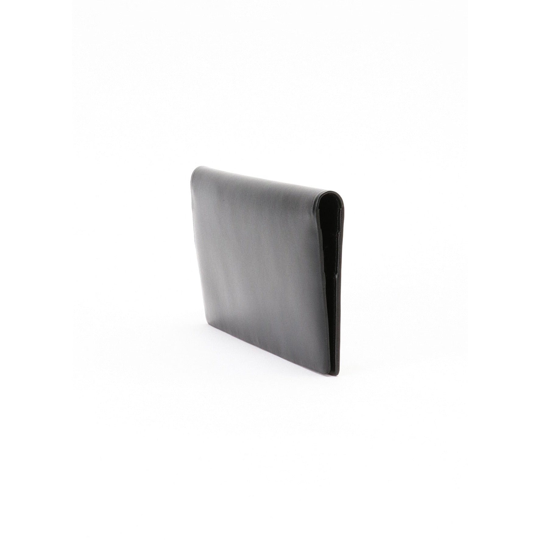 Wallets & Money Clips Yohji Yamamoto Long Wallet - Black Leather Bifold Light Slate Gray