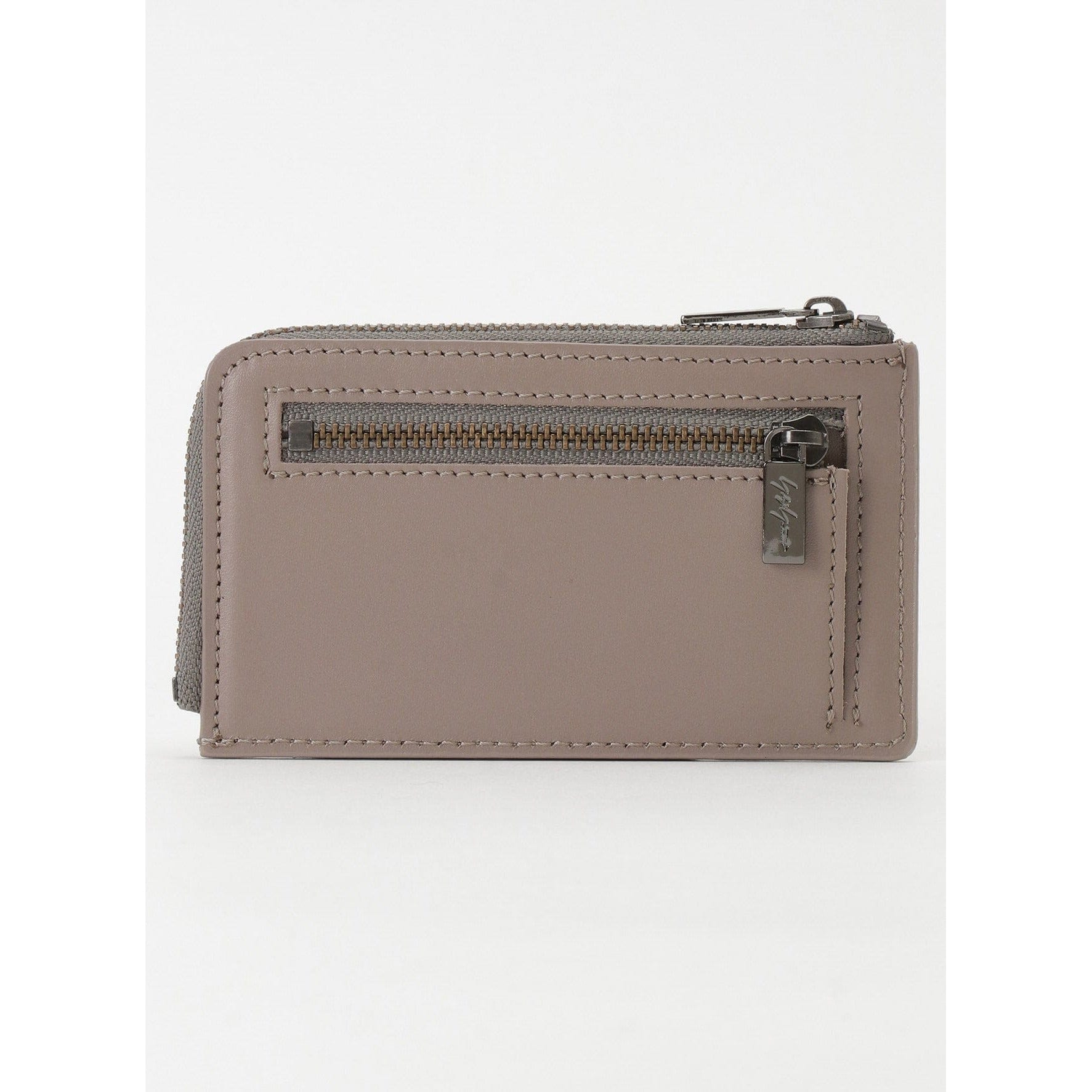 Wallets & Money Clips Yohji Yamamoto Mini Card Wallet - Beige Zippered Coin White Smoke