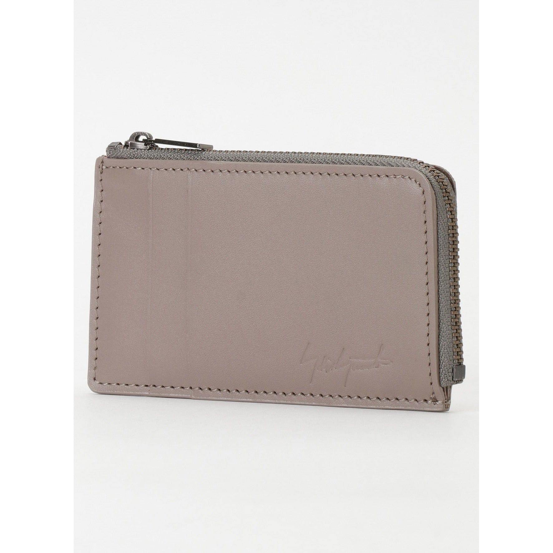 Wallets & Money Clips Yohji Yamamoto Mini Card Wallet - Beige Zippered Coin Lavender