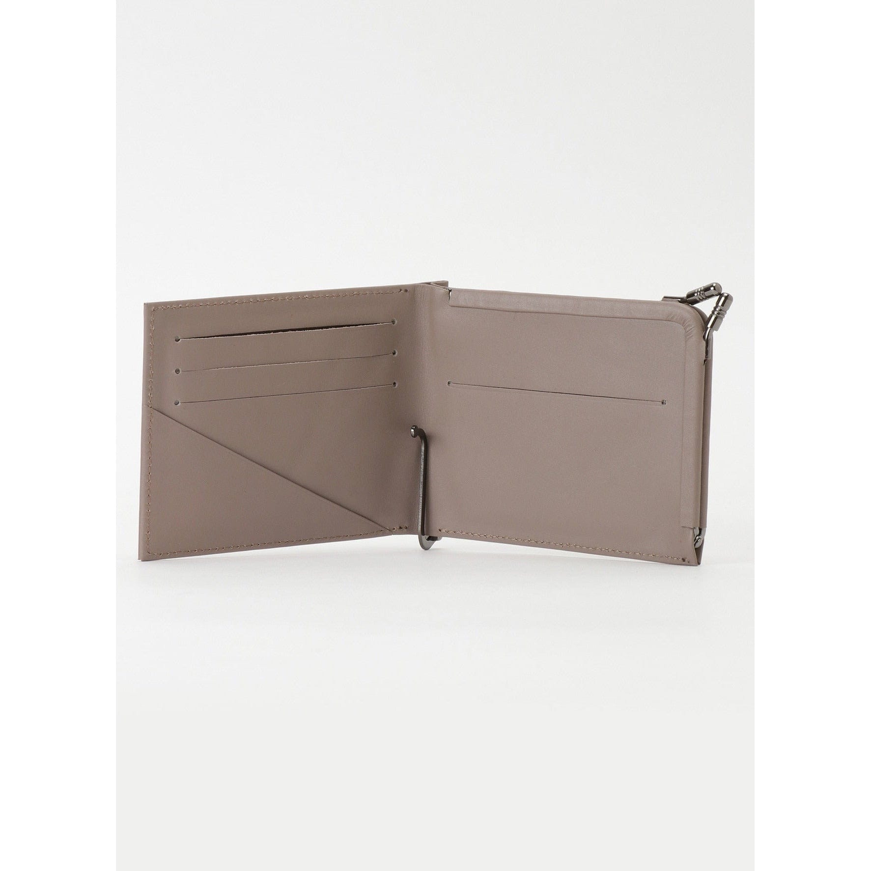 Wallets & Money Clips Yohji Yamamoto Money Clip Wallet - Beige Leather Bifold White Smoke