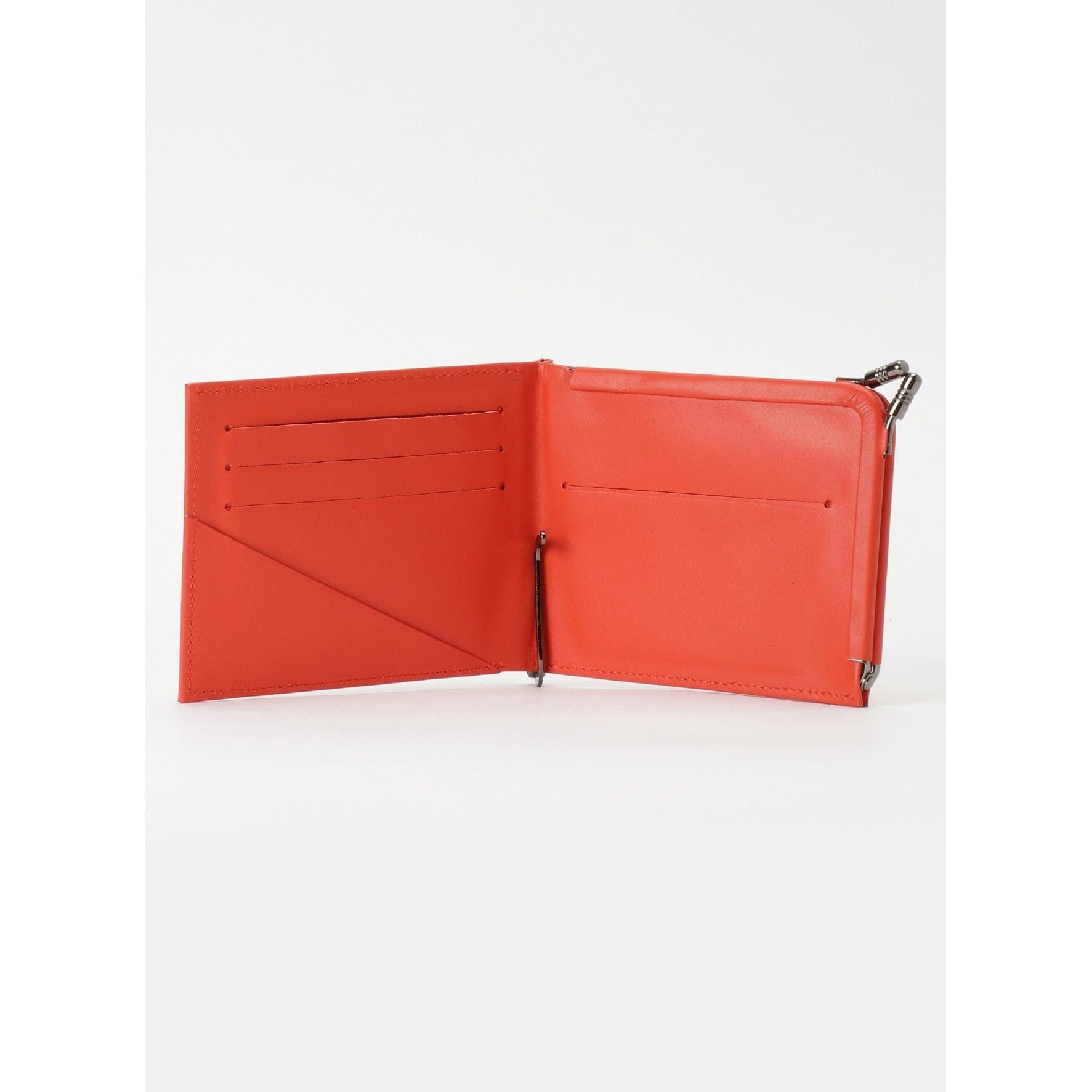 Wallets & Money Clips Yohji Yamamoto Money Clip Wallet - Orange Leather Bifold Chocolate