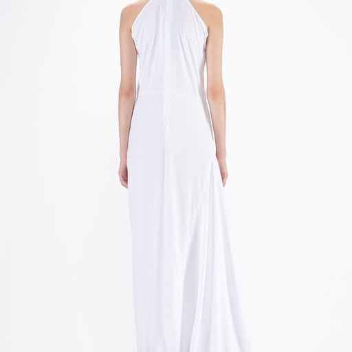 Dress Barbara Bologna BB Ly Dress White Halter Draped White Smoke