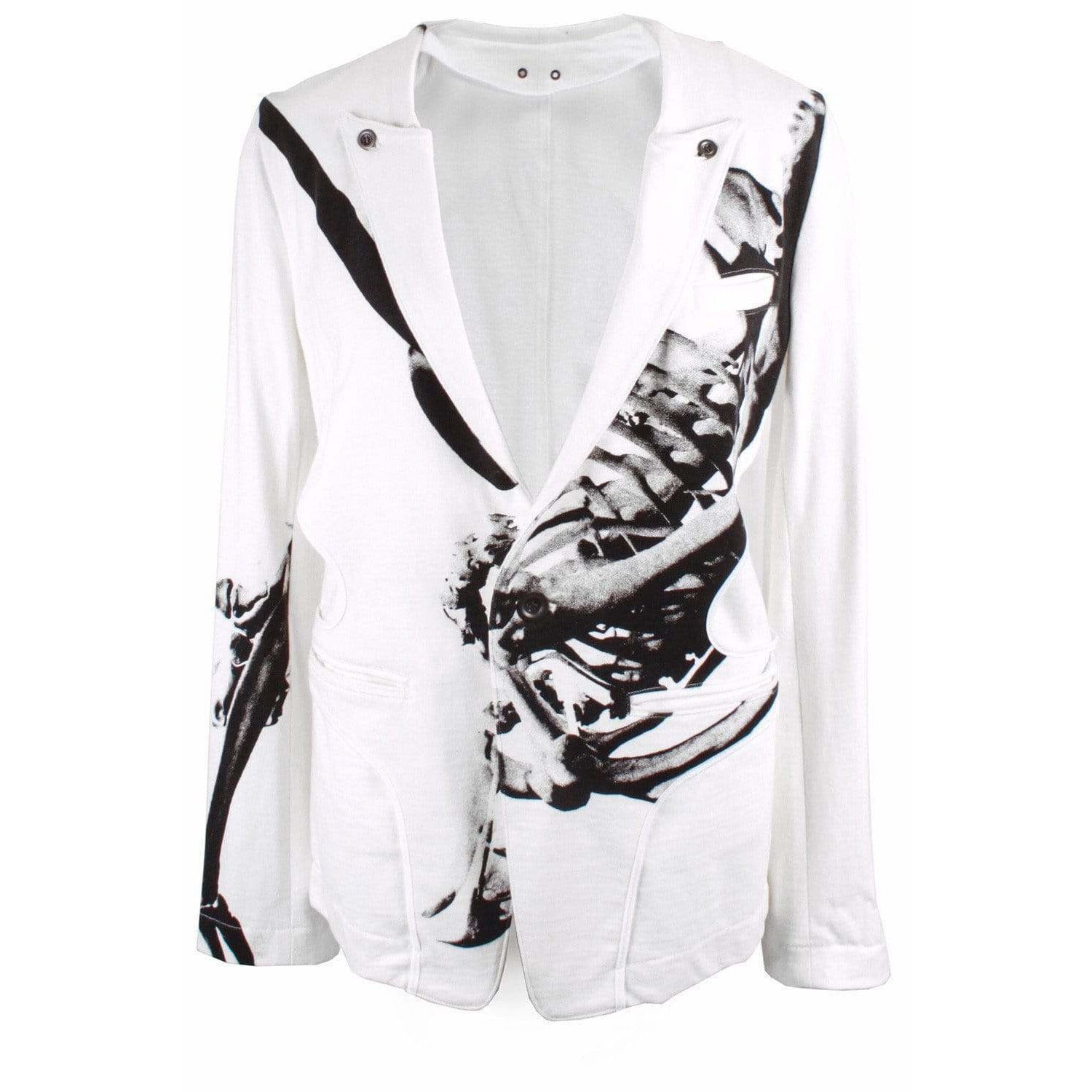 Womens Jackets + Coats Yohji Yamamoto Printed Jacket - Graphic Lapel Blazer Lavender