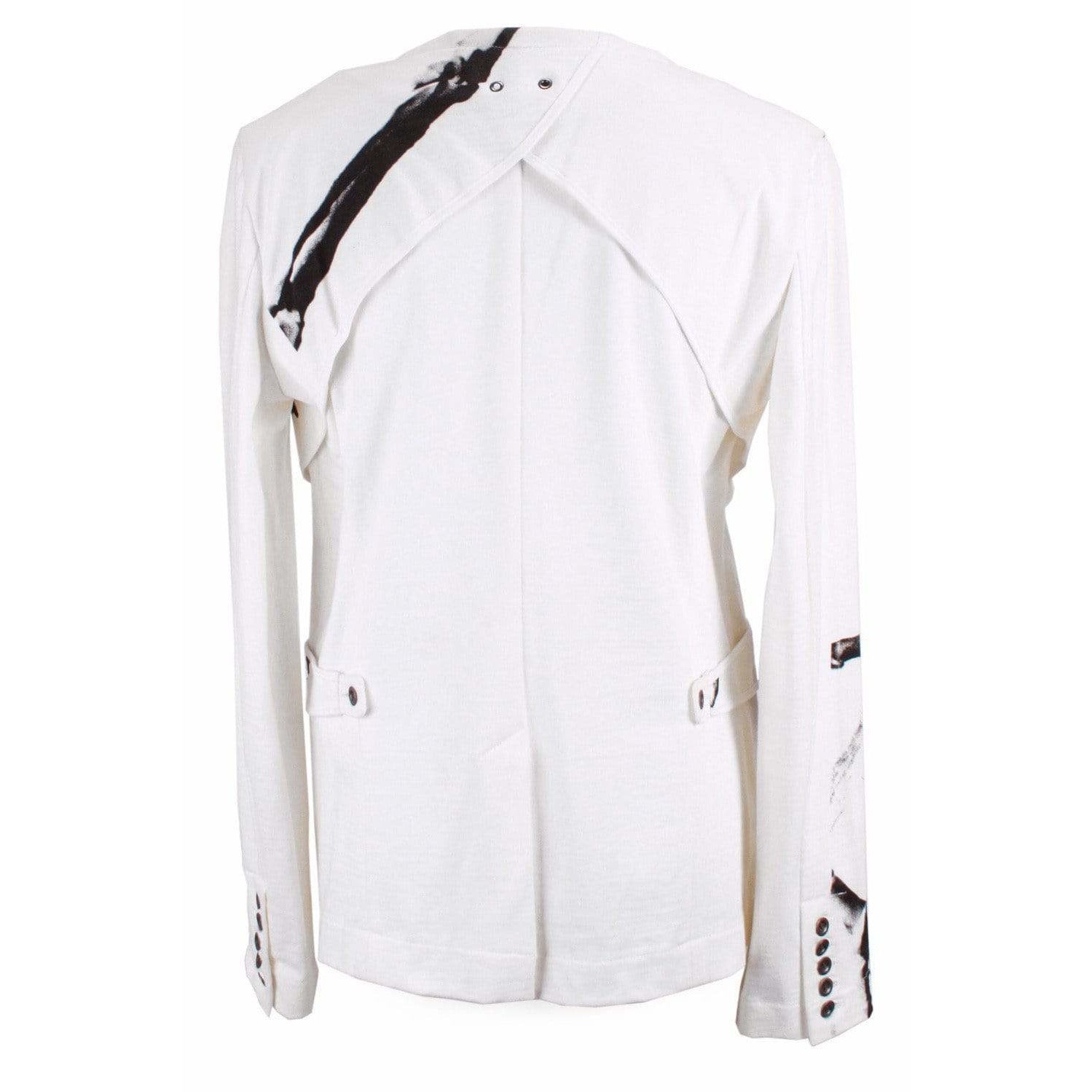 Womens Jackets + Coats Yohji Yamamoto Printed Jacket - Graphic Lapel Blazer Gray