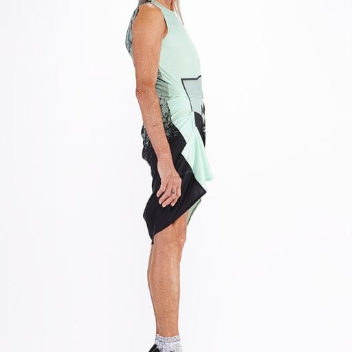 Dress Barbara Bologna BB Piega Dress Mint Graphic Asymmetric White Smoke