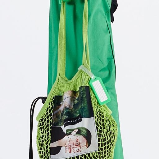 Handbags Barbara Bologna BB Sack Bag Green Woven Sack Lavender