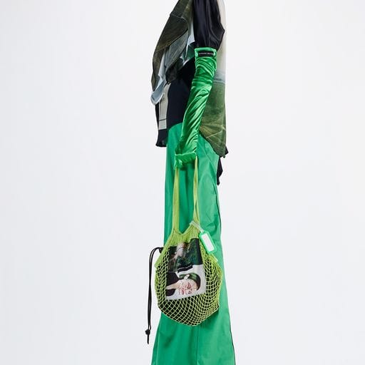 Handbags Barbara Bologna BB Sack Bag Green Woven Sack White Smoke