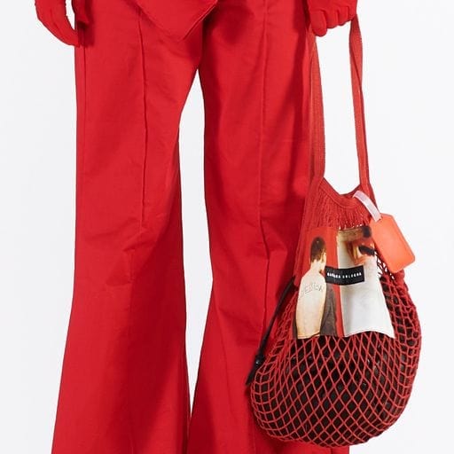 Handbags Barbara Bologna BB Sack Bag Red Woven Sack White Smoke