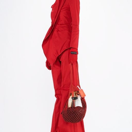 Handbags Barbara Bologna BB Sack Bag Red Woven Sack White Smoke