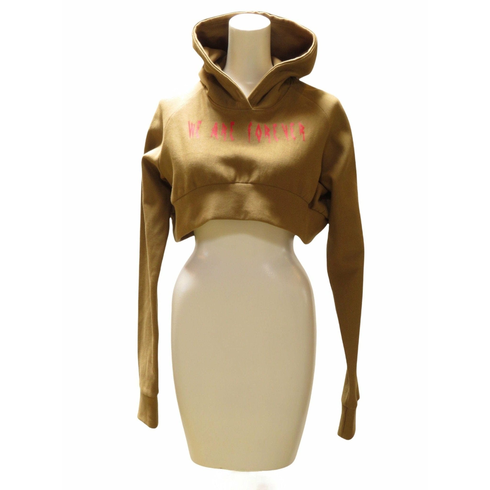 Shirts & Tops Barbara Bologna Short Graphic Hoodie Cotton Cropped Hoodie Tan